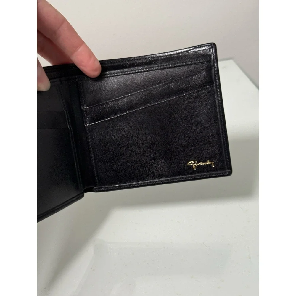 Givenchy Men's Black Leather Slim Bi Fold Wallet Spain Luxury Designer Logo